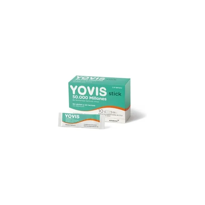 Alfasigma Yovis 10 Stick Bucodispensable With 50000 Million Active Ferments