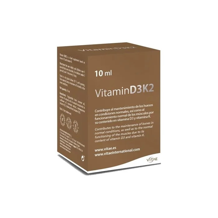Vitae Vitamin D3k2 10ml Food Supplement In Drops Format Bone Health And Strengthen The Immune System Muscle And Joint Care Daily Wellbeing