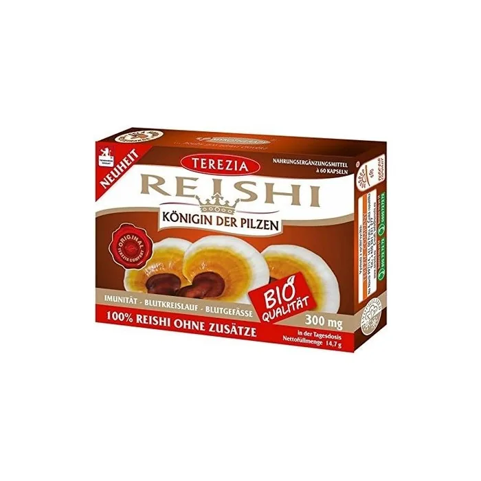 TEREZIA Bio Reishi 300mg Vital Mushroom Supplement 60 Natural Capsules