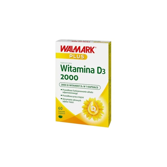Walmark Plus Vitamin D3 2000 Dietary Supplement - 60 Tablets