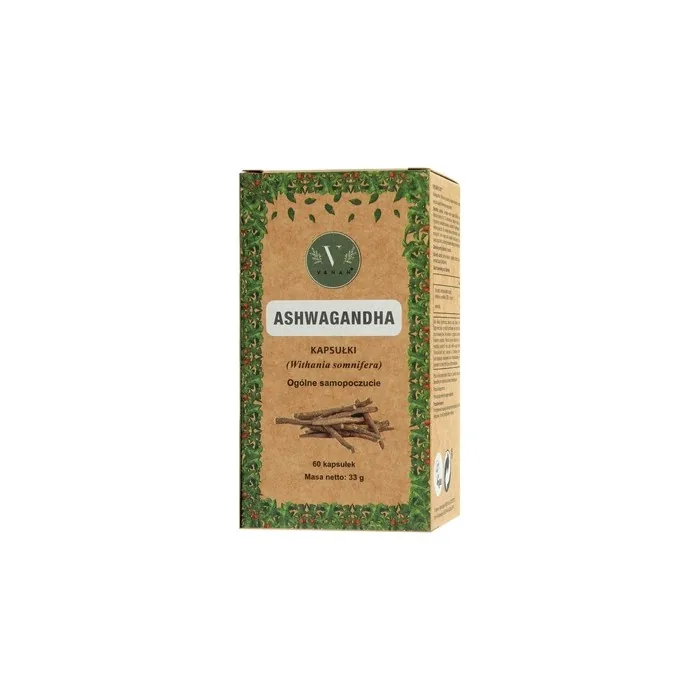 Ajurweda Vanan Ashwagandha Dietary Supplement Supporting Strength Calmness And Vitality Capsules 60 Pcs