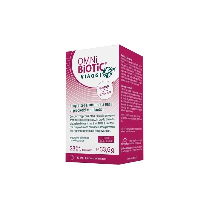 OMNi BiOTiC VIAGGI Probiotic Supplement 28 Oral Sticks - Vegan and Gluten-Free