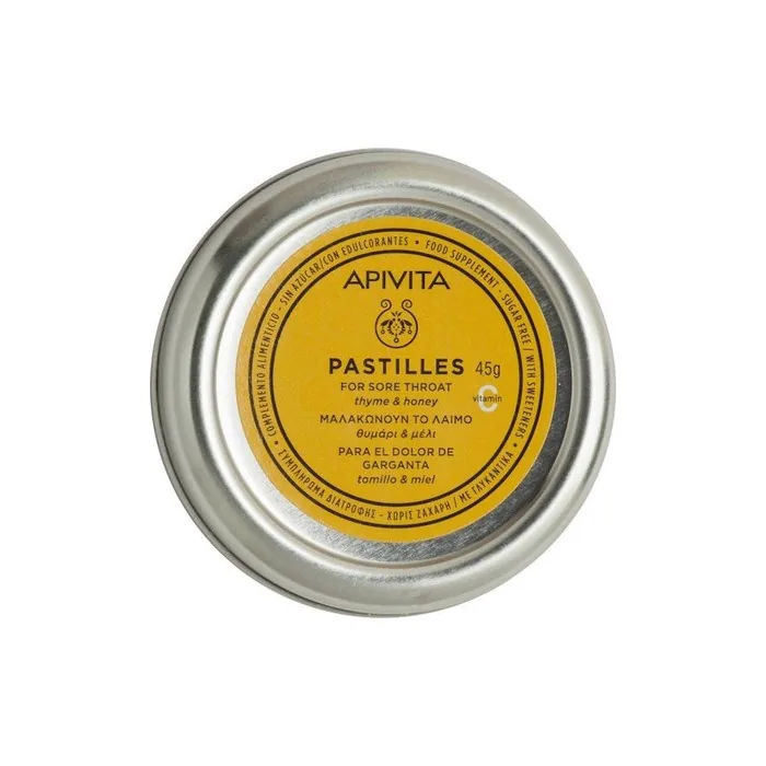 Apivita Pastilles With Thyme And Honey For Irritated Throat 45 Grams