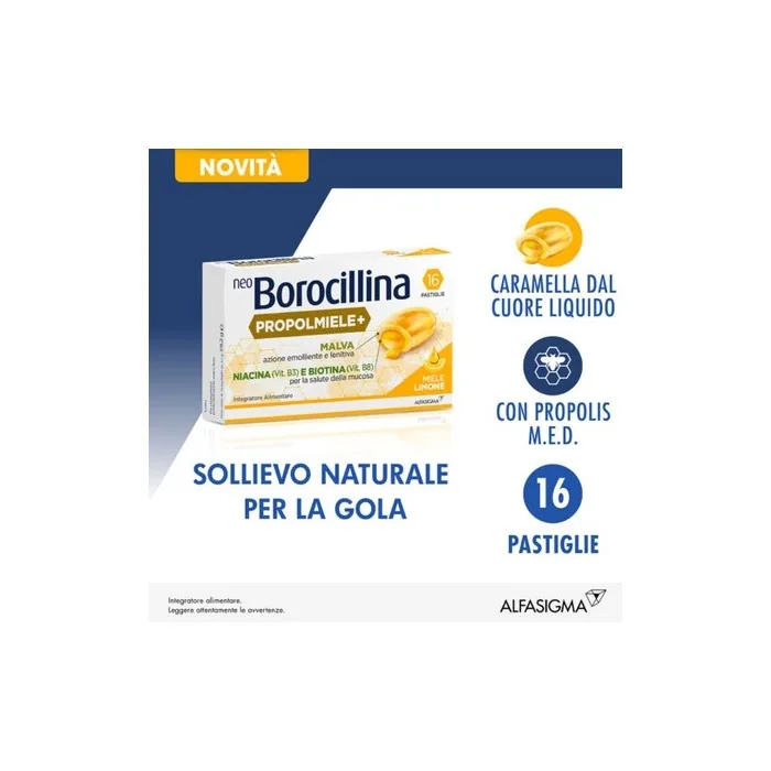 neoBorocillin Propolmiele + 16 Honey Lemon Tablets