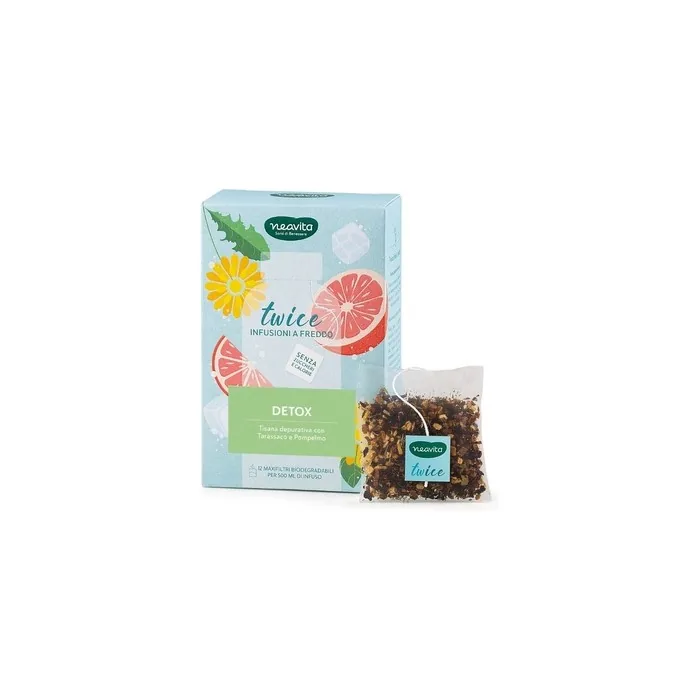 Neavita Twice Detox Herbal Tea with Dandelion and Grapefruit - 12 Maxifilters