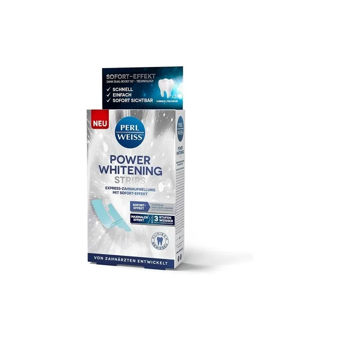 PERLWEISS Power Whitening Strips - Fast, Easy, Safe, Enamel-Friendly, with Instant Effect - Whiter Teeth in just 5 Days - 10 Whitening Strips - Patented Technology