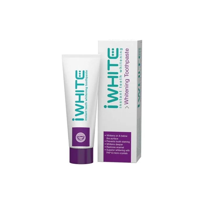 iWhite Instant Teeth Whitening Toothpaste 75ml - Active Teeth Whitening and Stain Removal - Deep Whitening Treatment for a Natural White Smile - Daily Enamel Protection - Clinically Proven Ingredients