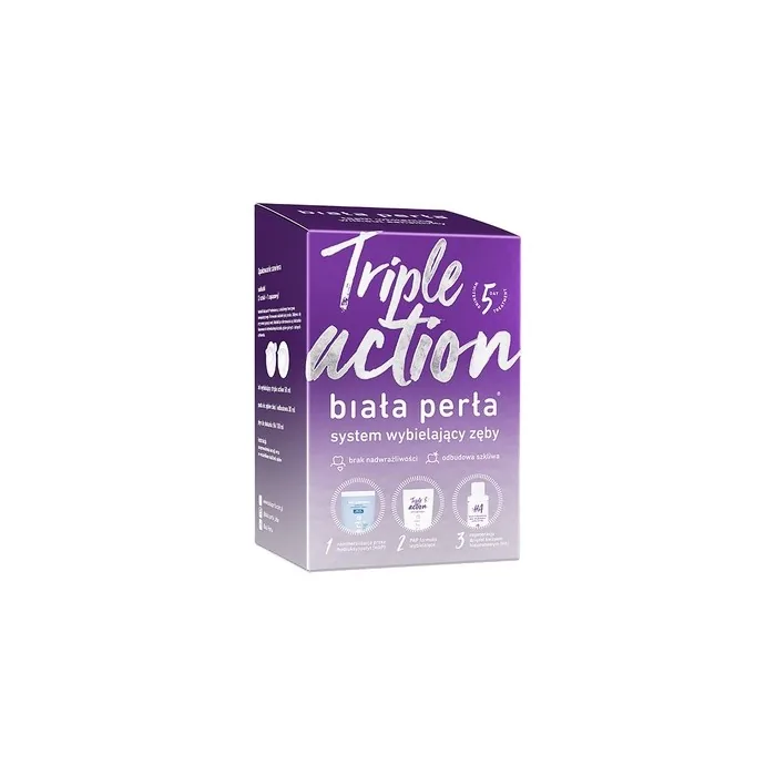Biaa Pera Triple Action Teeth Whitening System - 30ml Whitening Toothpaste, 50ml Whitening Gel, 100ml Mouthwash, 3 Forming Trays