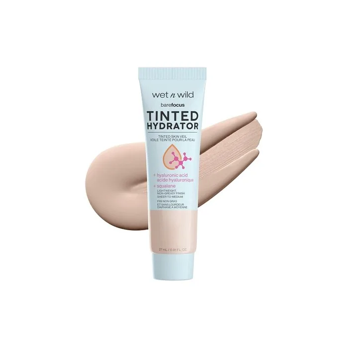 wet n wild Bare Focus Tinted Hydrator with Hyaluronic Acid and Vegan Squalane for Radiant Skin Semi-Matte Finish Light to Medium Coverage Pale Shade