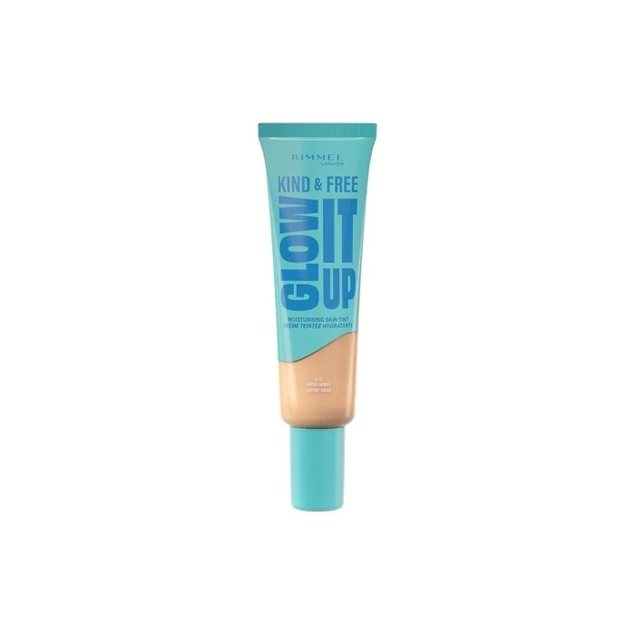 Rimmel London Kind & Free Glow It Up Moisturising Skin Tint - 010 Rose Ivory, Soothes And Calms Sensitive Skin