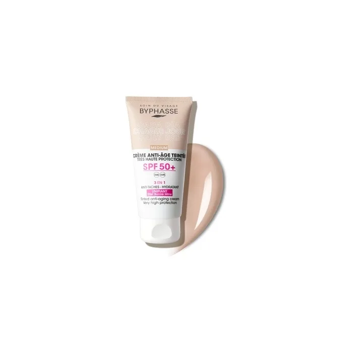 Byphasse Anti-Aging Facial Cream With Color Spf 50 Medium 50ml