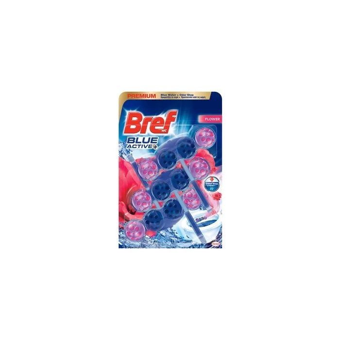 Bref Blue Active Block Toilet Flower 3x50g