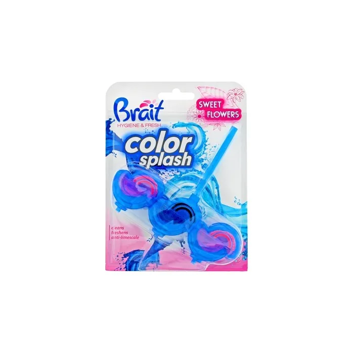 Dramers Brait Hygiene & Fresh Twophase Toilet Block Color Splash For Wc Sweet Flowers 45g