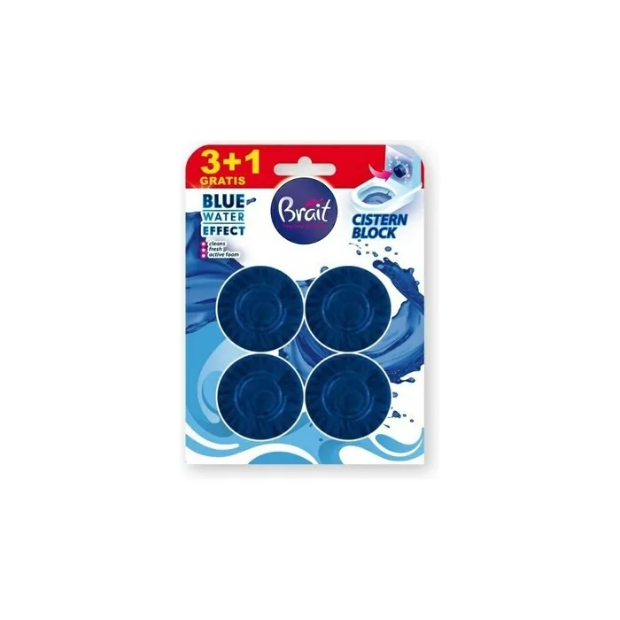 Brait Toilet Cleaner Blue Water 4 x 50g - Pack of 4