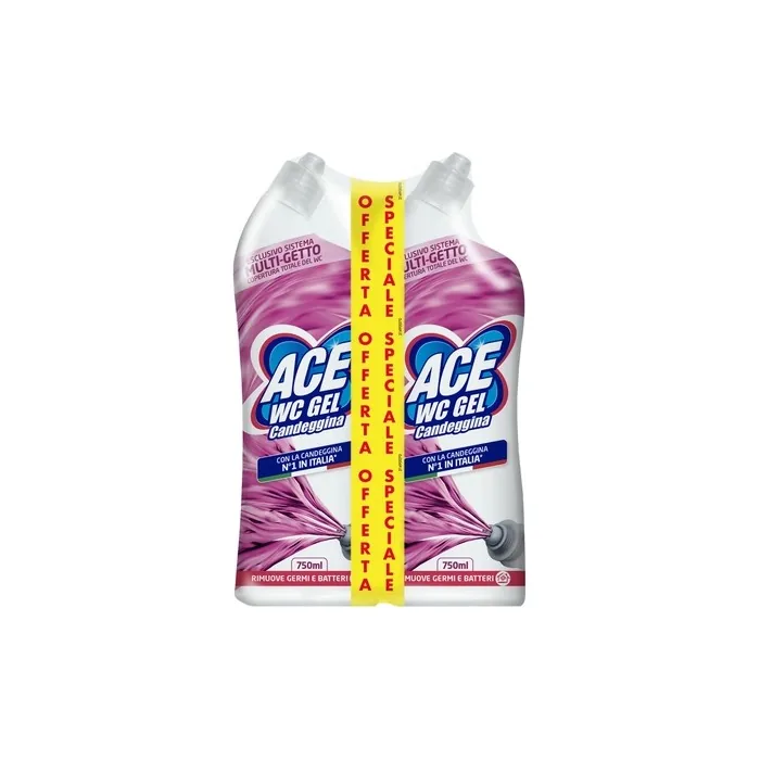 ACE Bleach Toilet Gel with Multi-Stream System 750ml - Double Pack