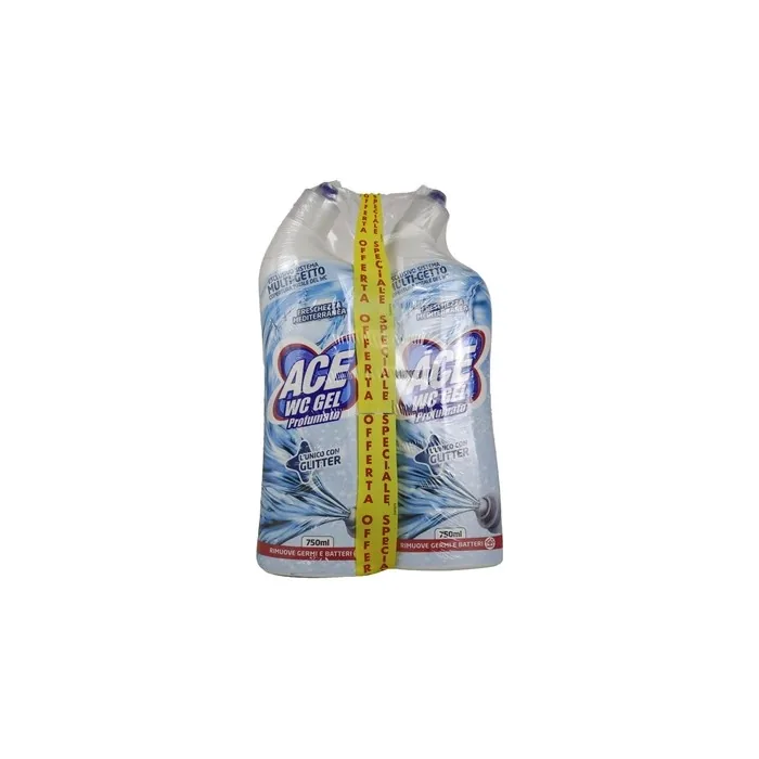 ACE Mediterranean Freshness Scented Toilet Cleaner with Multi-jet System 750ml - Pack of 2