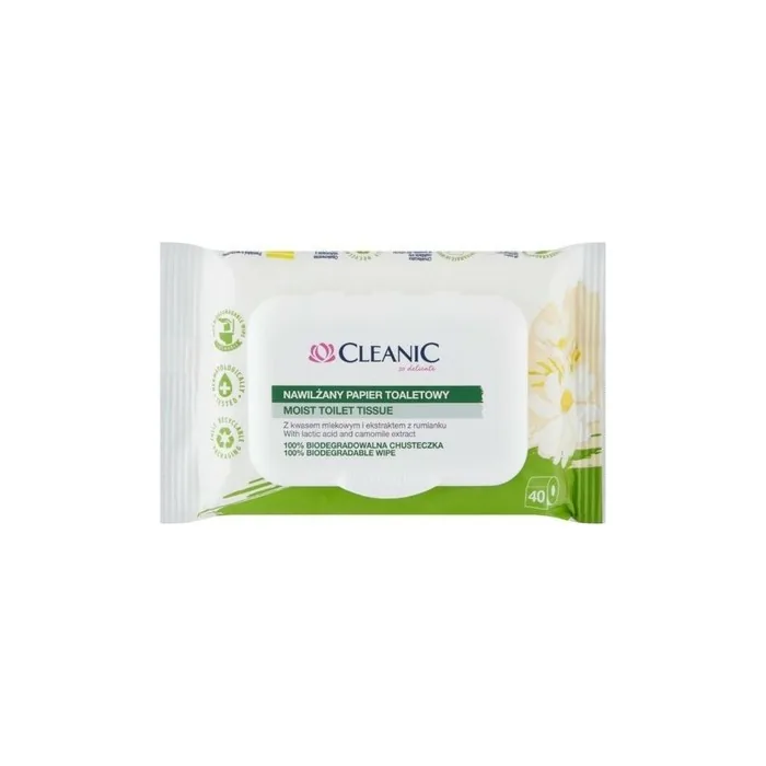 Cleanic Moist Toilet Paper with Chamomile Extract 40 Pieces
