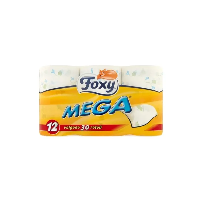 Foxy Mega Toilet Paper 12 Rolls 2-Ply - Pack of 12
