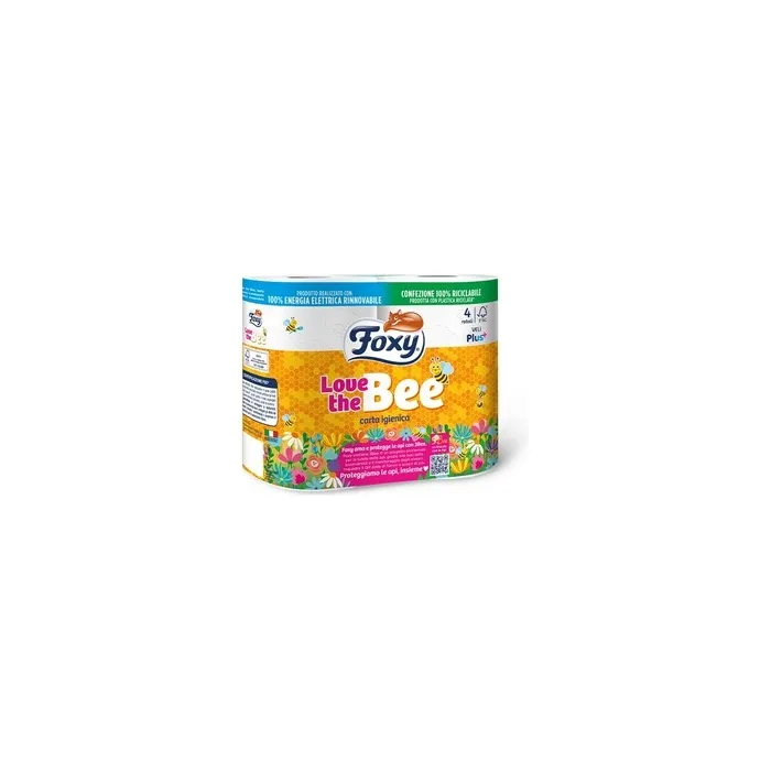 FOXY Toilet Paper Love The Bee 2-ply 4 Rolls