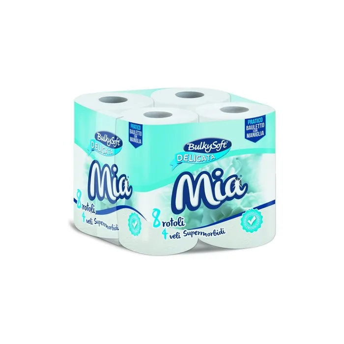 Bulkyssoft Mia Delicata 4-Ply Toilet Paper 8 Rolls 180 Sheets