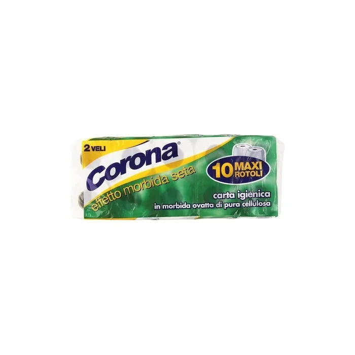 Corona Pure Cellulose Tissue Toilet Paper 2-Ply - Pack of 10 Rolls