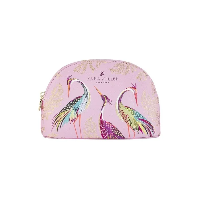 Sara Miller Beauty Haveli Garden Small Pink Cosmetic Wash Hand Bag Toiletries & Beauty Essentials Vegan Leather Printed Travel Gift