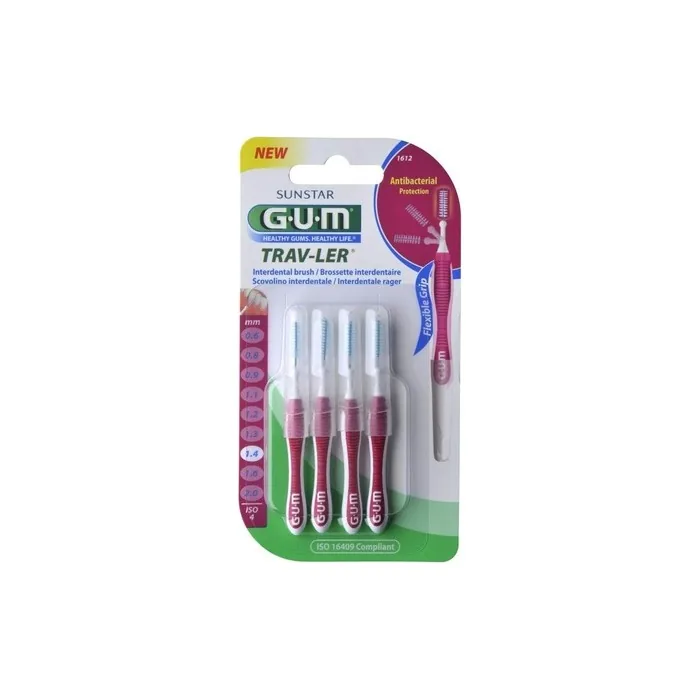 GUM Proxabrush Trav-ler 4 Interdental Brushes 1.4mm