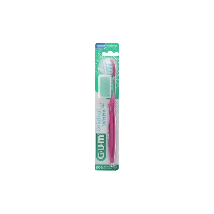 Gum Original White Medium Toothbrush 563 - Removes Tooth Stains Easier