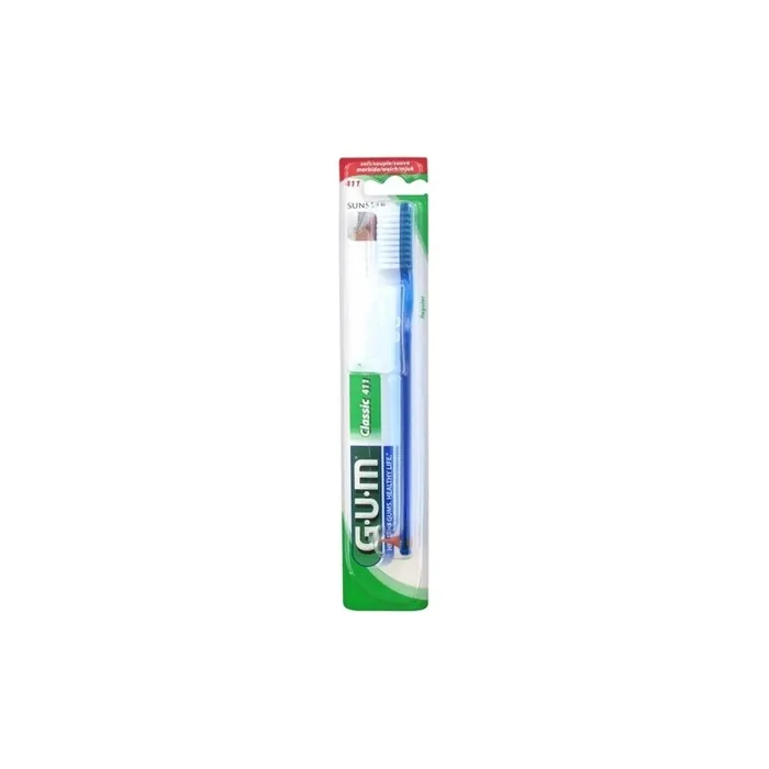 Gum Classic Toothbrush 411 Dome Cut with Raised Medium Bristles