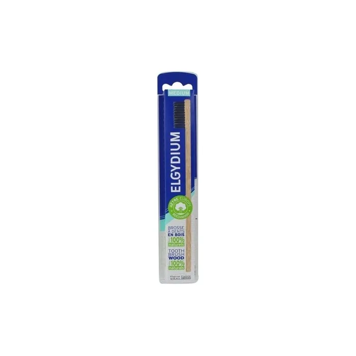 Elgydium Wooden Toothbrush Medium with Beech Handle