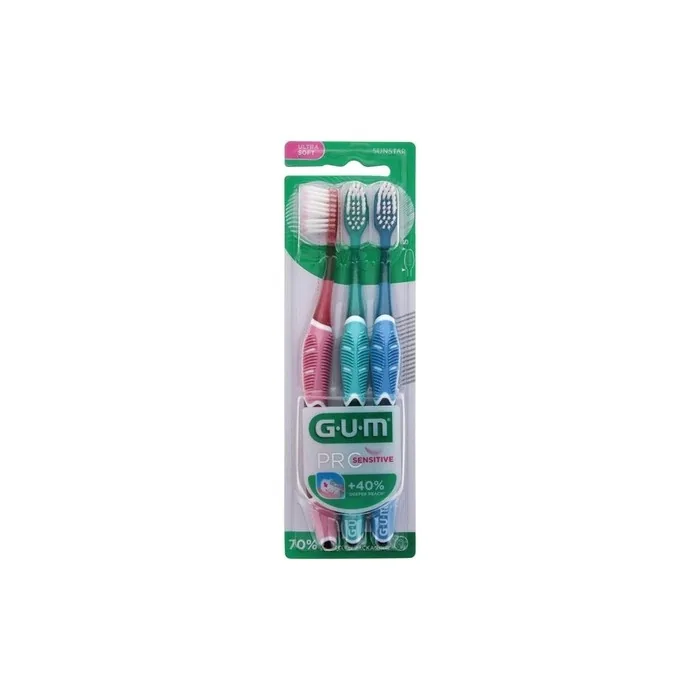 Gum Pro Sensitive 510 Trio Pack Ultra Soft Toothbrushes