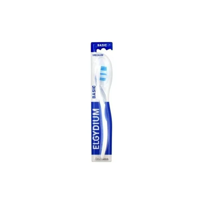 Elgydium Elgydium Basic Medium Toothbrush - White & Blue, 1 Piece