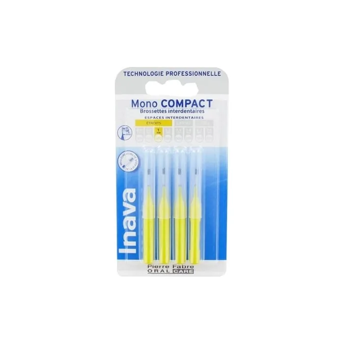 Inava Mono Compact Interdental Brushes 1mm Yellow - Pack of 4