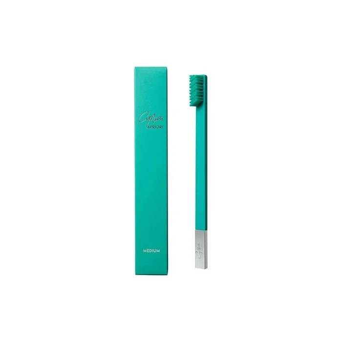 Apriori Turquoise Blue Silver Medium Premium Toothbrush