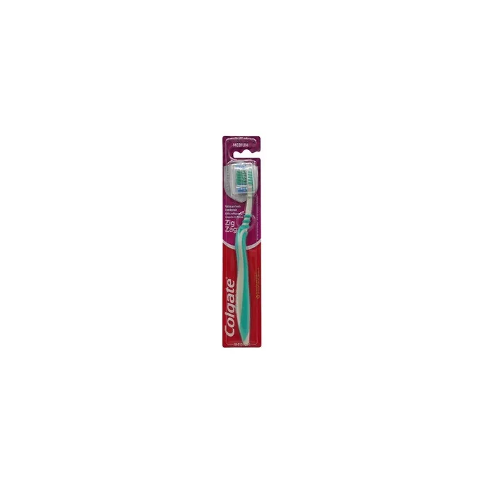 Colgate Zigzag Medium Toothbrush For Deep Cleaning With Cap 1 Piece Purple