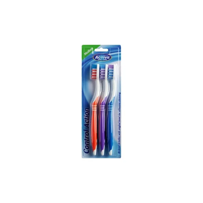 Active Oral Care Control Action Medium Toothbrushes 3 Pack
