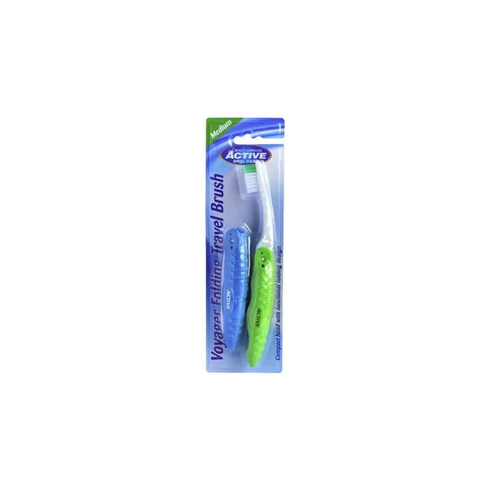 Active Oral Care Voyager Folding Travel Brush Medium 2 Pieces