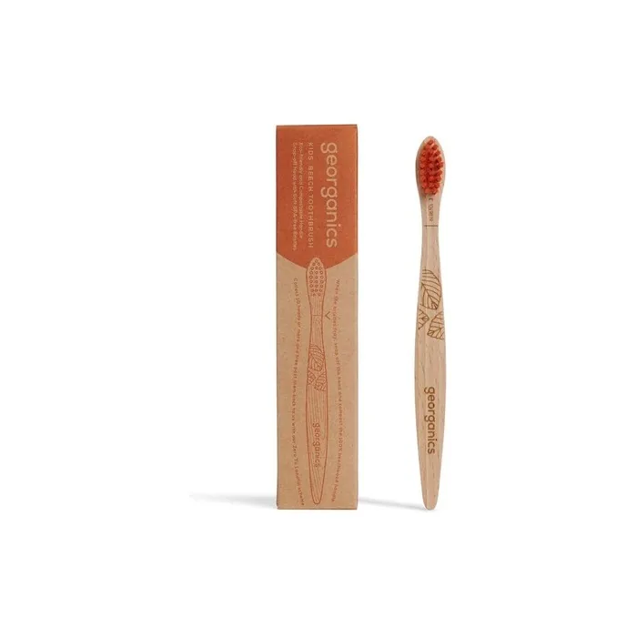 Georganics Beech Toothbrush Eco-Friendly Compostable Handle BPA-Free Bristles for Kids