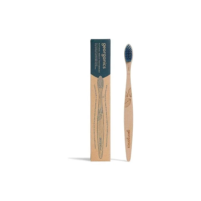 Georganics Beech Toothbrush Eco-Friendly Compostable Handle with BPA-Free Bristles Adult Firm
