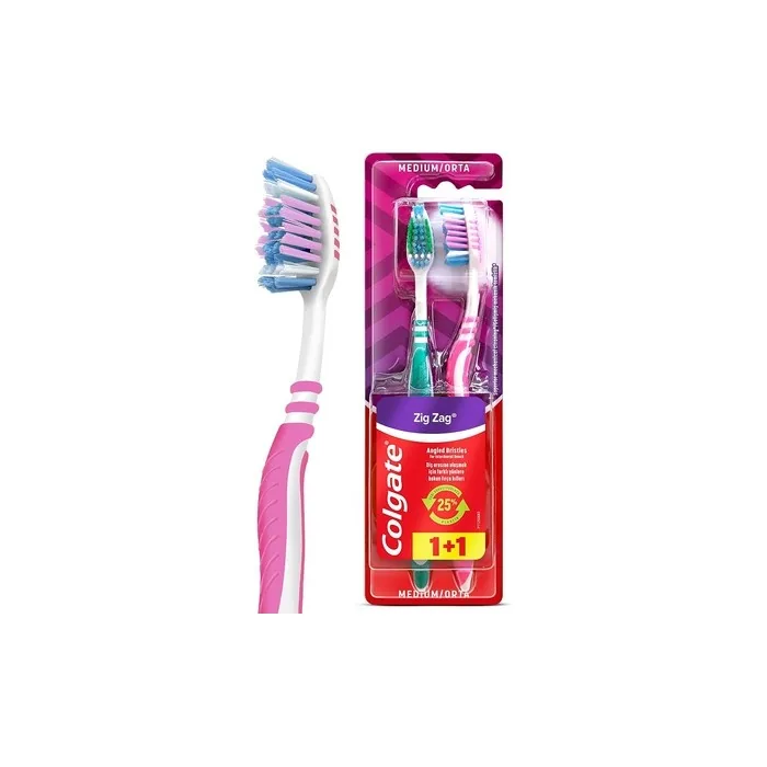 Colgate ZigZag Interdental Cleaning 2 Medium Toothbrush Interdental Cleaning 1+1