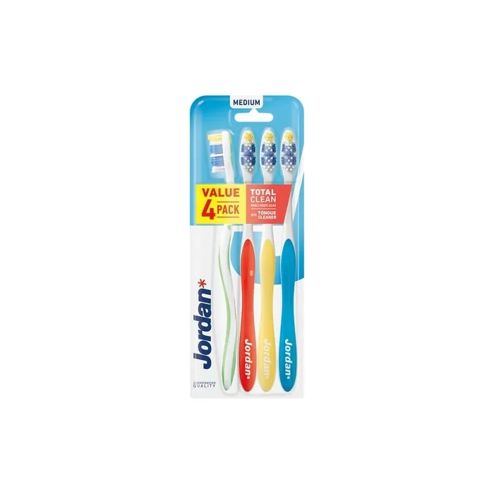 Jordan Total Clean Medium Toothbrush 4pack