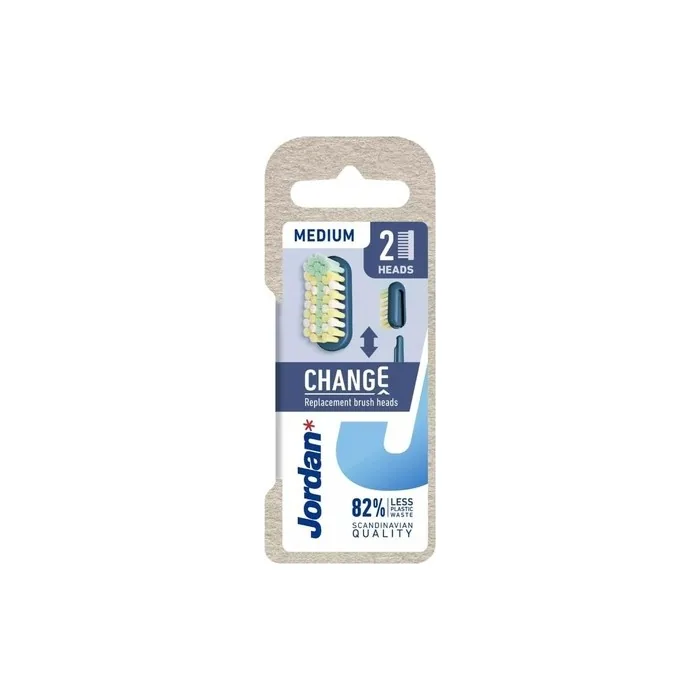 Orkla Jordan Szcz.Change Medium Manual Toothbrush - Pack of 2