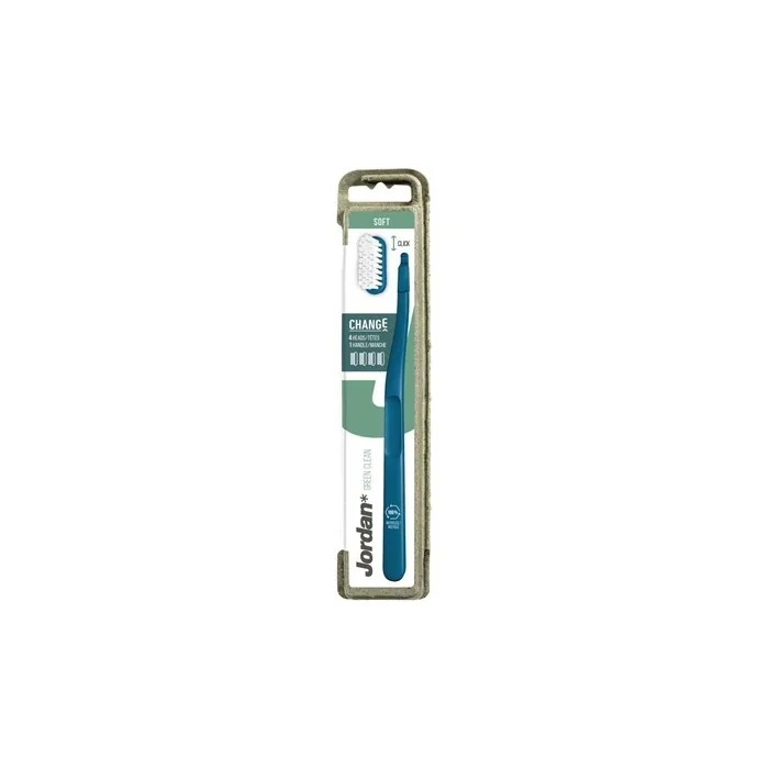 Jordan Tandem Toothbrush Green Clean Soft Brush + 4 Refills