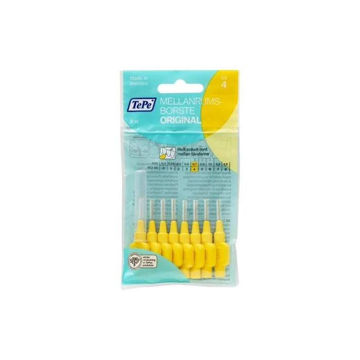 TEPE Interdental Brushes 0.7mm Yellow 8 Pack