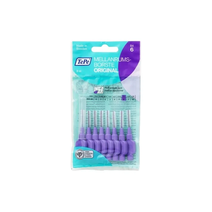 TEPE 1.1mm Size 6 Original Interdental Brush Violet 8 Count