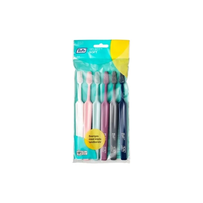 TePe Select Toothbrush Soft Toothbrush Multicolor 6 Count