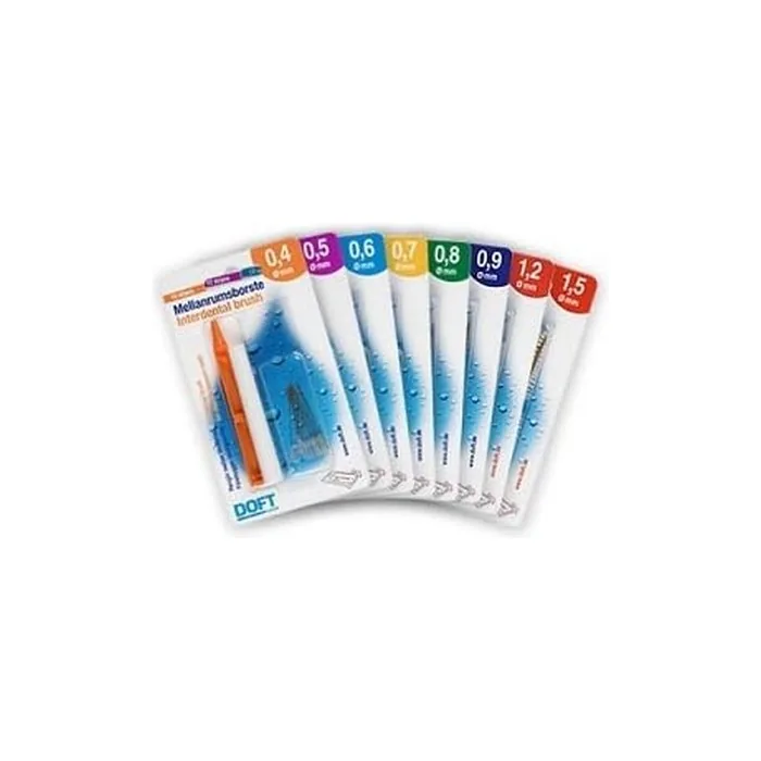 Interdental Brush with Interchangeable Handle Doft 12 Pieces