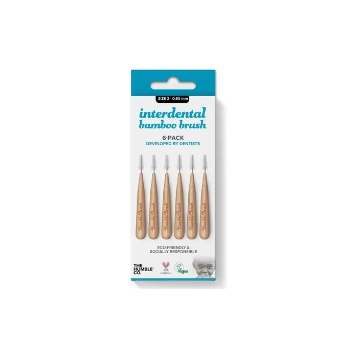 Humble Bamboo Interdental Brush Size 3-0.60mm Blue - Pack of 24
