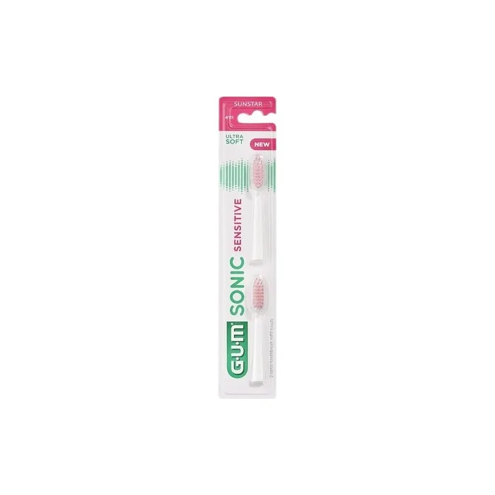 GUM Sonic Sensitive 4111 2 Ultra Soft Brush Heads