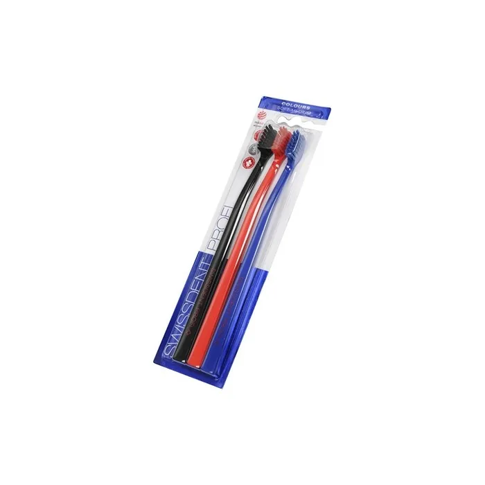 Swissdent Toothbrush Colours Softmedium 2 1 Free Black Red Blue
